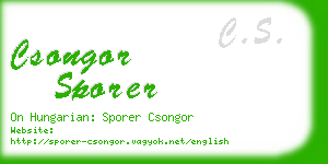 csongor sporer business card